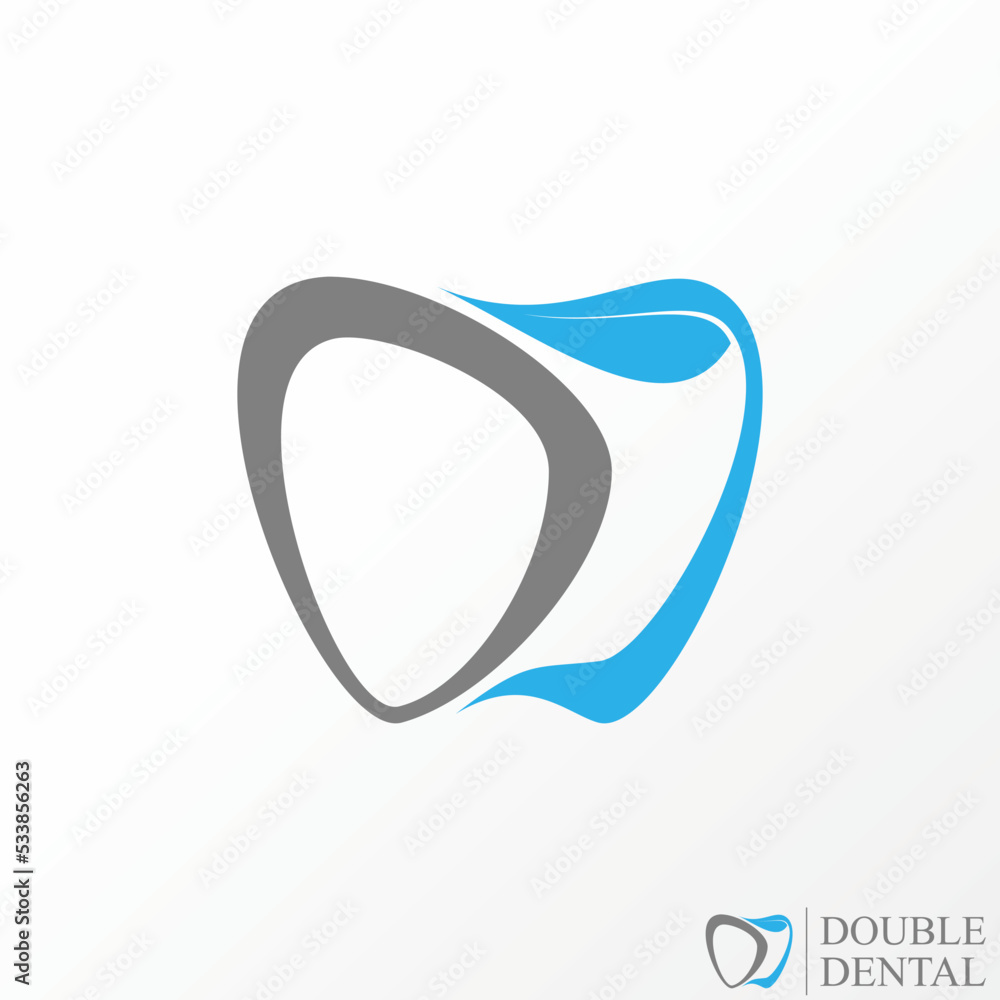 Poster simple and unique letter or word dd font with dental and leaf image graphic icon logo design abstrac