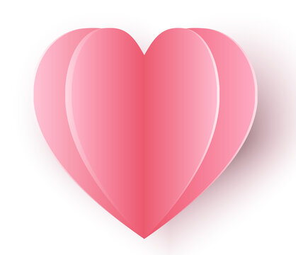 PNG. Pink paper hearts decoration isolated PNG file illustration