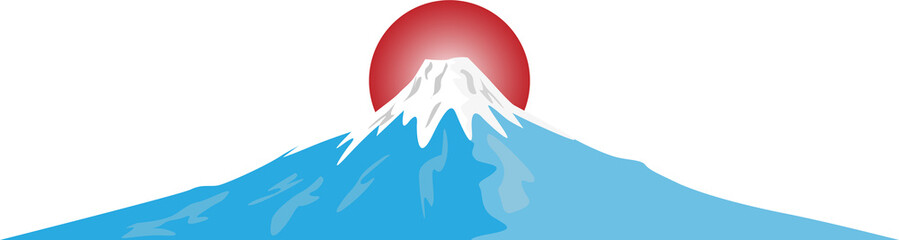 mountain fuji with sun.