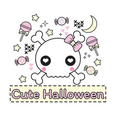 Sweet halloween cute vector pattern for printable