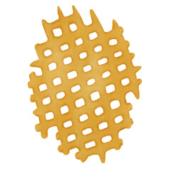 waffle fries watercolor illustration