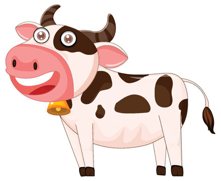 Cute cow cartoon character