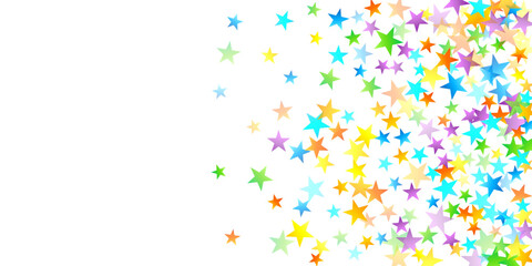 Obraz premium Rainbow Festive Confetti. Carnival Star Falling.