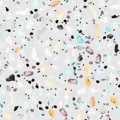 Terrazzo Texture Vector. Flooring Seamless Pattern