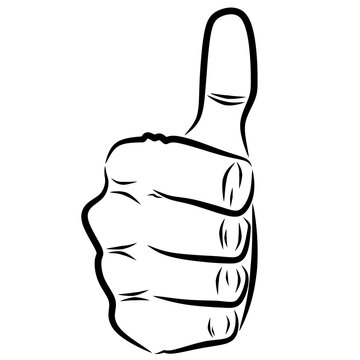 recommend clip art: thumbs up line art vector drawing