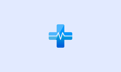 Medical cross heartbeat logo. Medical center vector design.