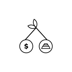 Invest logo template design vector icon illustration