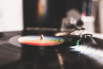 close-up of a vinyl record player - Music festival 21 june