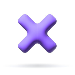 Fototapeta premium Cross ban and error icon. Vector 3d illustration.