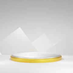 3d rendering. Podium minimal abstract scene geometric for cosmetic product presentation.