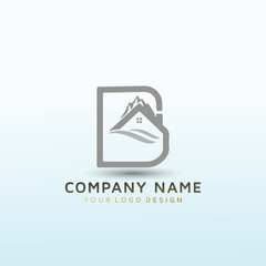 Luxury Real Estate Team Logo design letter B