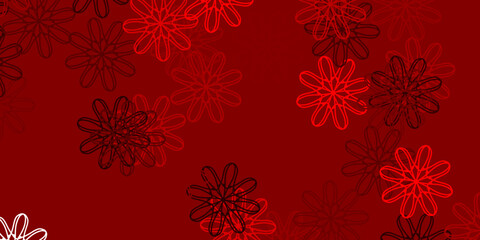 Light Red vector natural layout with flowers.