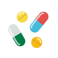 Medicine capsule. medical pills illustration