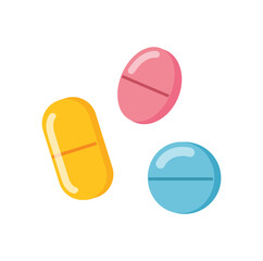 Medicine capsule. medical pills illustration