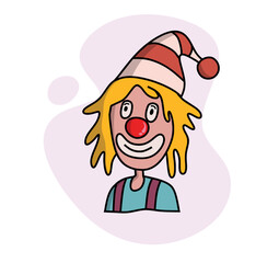 Set of Hand Drawn color Doodle 	
clown