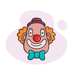 Naklejka premium Set of Hand Drawn color Doodle clown