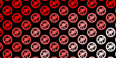Fototapeta na wymiar Dark Red vector pattern with coronavirus elements.