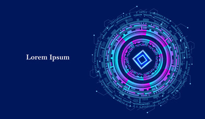 Obraz premium 幾何学 抽象 青 紫 テクノロジー 背景