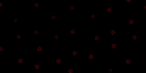 Fototapeta na wymiar Dark red vector background with covid-19 symbols.
