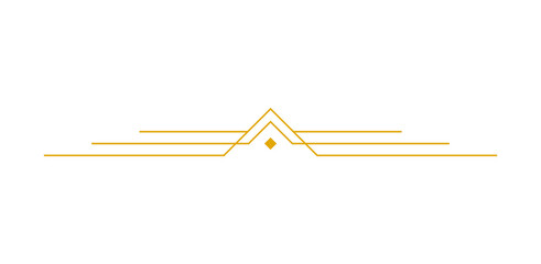 art deco outline stroke in golden color for classy and luxury style. premium vintage line art design element