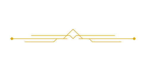 art deco outline stroke in golden color for classy and luxury style. premium vintage line art design element