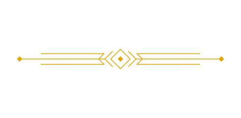art deco outline stroke in golden color for classy and luxury style. premium vintage line art design element