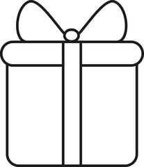 vector gift box icon with bow.