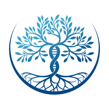 genetic DNA vector logo. dna concept with tree shape, for medical, health, science symbols