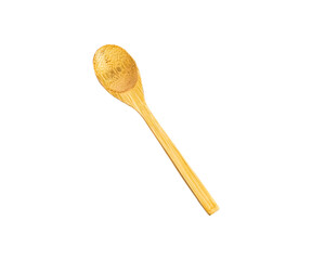 spoon of natural wood material of brown color. kitchen tools and feeding in rustic style.