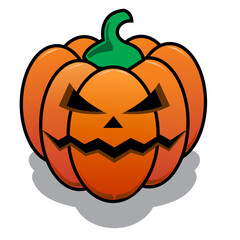 Helloween pumpkin on white background