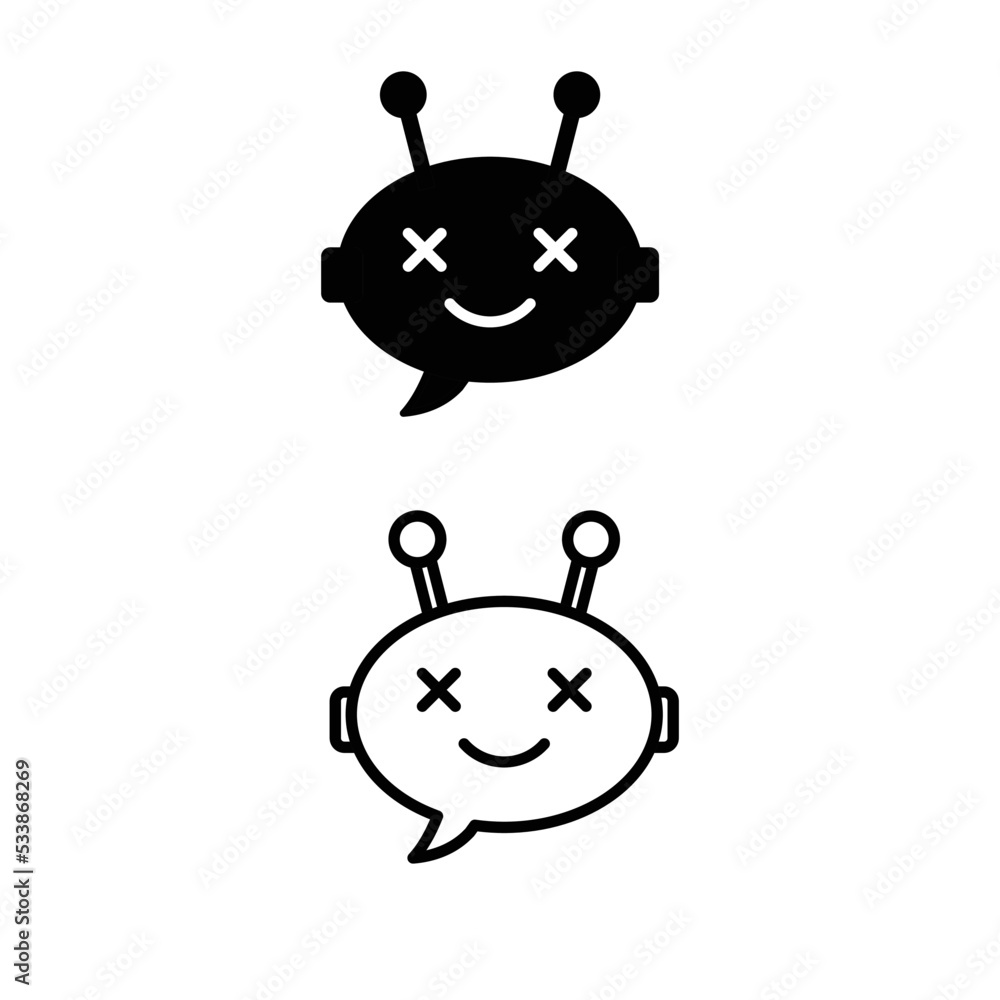 Poster chatbot vector icon chat robot sign