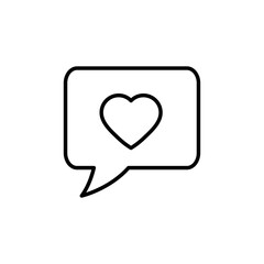 heart icon. Chat symbol with heart vector