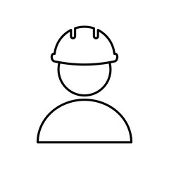 Man with hard hat. Engineer Icon