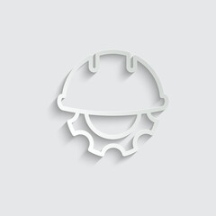 hard hat icon. working helmet icon with repair vector