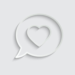 heart icon. Chat symbol with heart vector