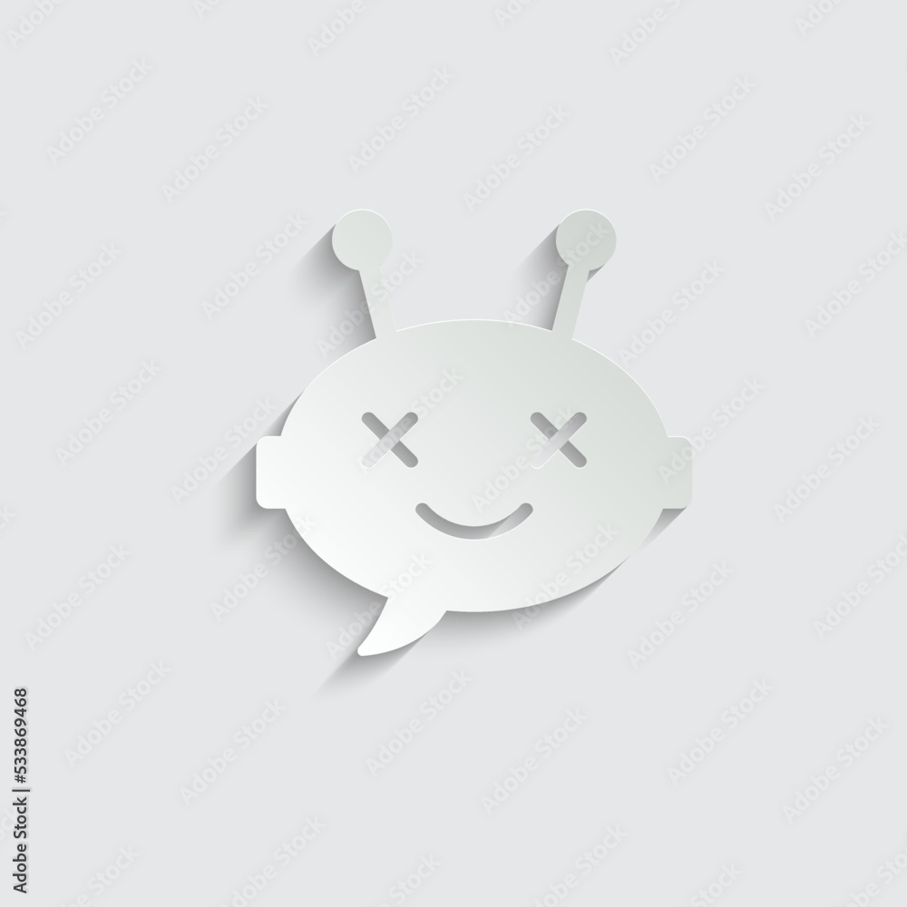 Poster chatbot vector icon chat robot sign