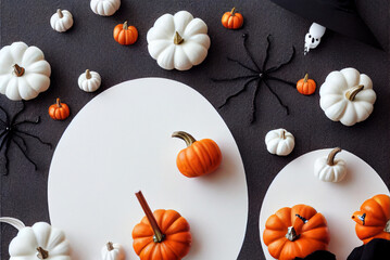 Seasonal Halloween pumpkins, digital illustration