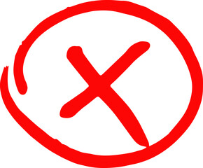 handrawn x vector design illustration isolated on transparent background