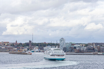 The battery ferry Hamlet on its way between Helsingborg and Helsingør.Sweden,Scandinavia,Europe,