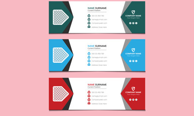 Simple clean elegant minimal creative webmail company office corporate professional modern business style mail email signature design template colorful combination.