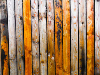 Background of a wooden fence. Thin boards
