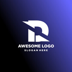 Letter logo minimalist luxury design gradient style