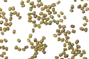 Mung beans isolated on white background.