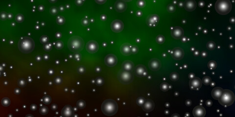 Dark Green vector template with neon stars.