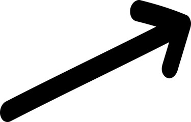 Black hand drawn arrow mark. Doodle design illustration.	