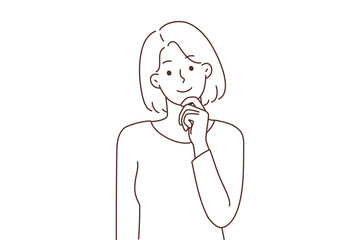 Woman thinking of problem solution 