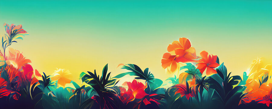 Tropical summer paradise island as abstract wallpaper background