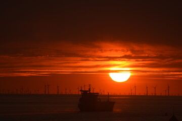 sunset on the sea