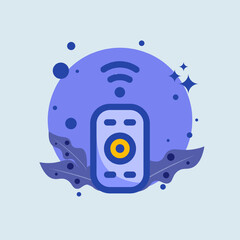Obraz premium Remote flat illustration. Wireless control signs vector illustration