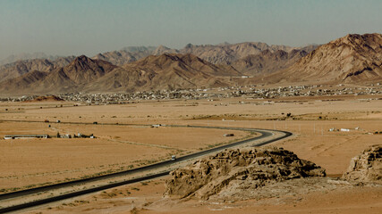 Aerial view of at in the desert